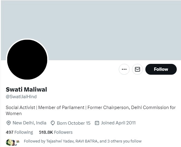 swati maliwal x account
