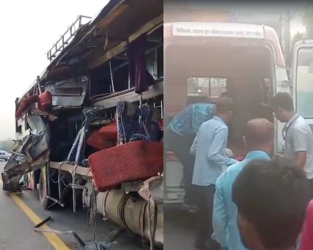 उन्नाव जिले की काली सुबह, एक्सीडेंट में 18 की मौत, 30 घायल - double decker bus 18 dies in unnao