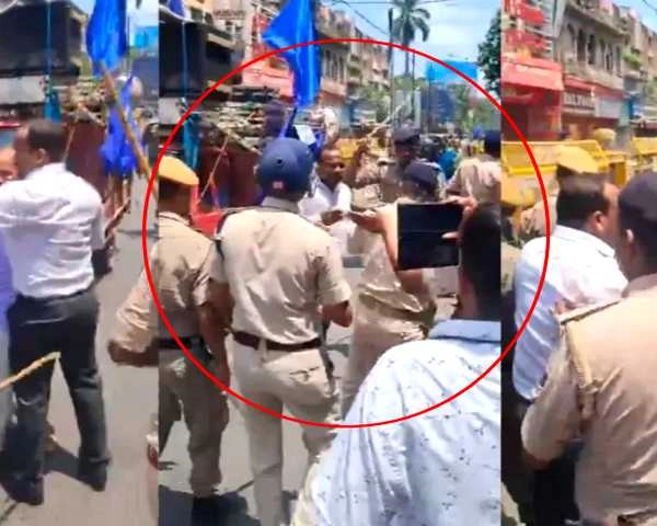 भारत बंद का एक नजारा यह भी, पटना में पुलिसकर्मियों ने SDO को पीटा (Video)