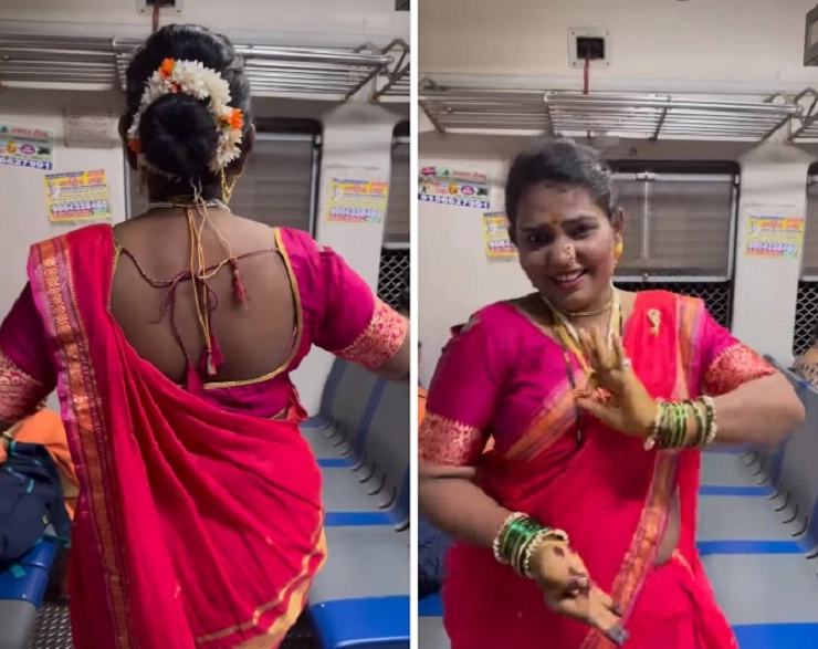 मुंबई लोकल ट्रेनमध्ये महिलेनी केली लावणी Viral Video