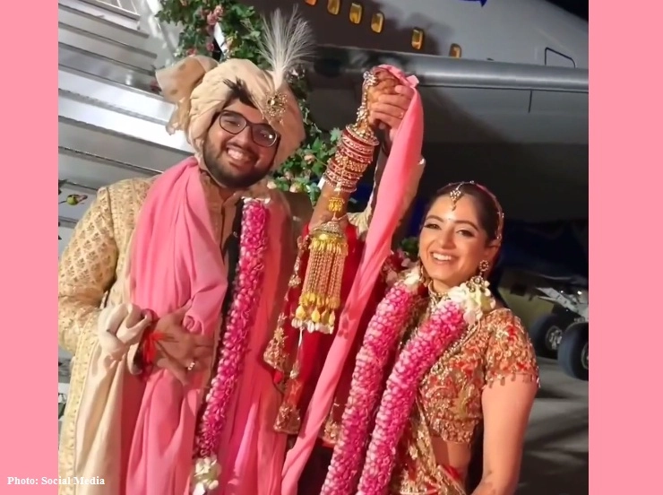 Indian wedding in air जोडप्याने आकाशात लग्न केले, 350 पाहुणे आले