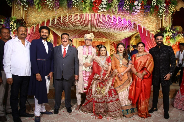 bellomkonda family with Sunil Narang, Janvi Narang, Aditya