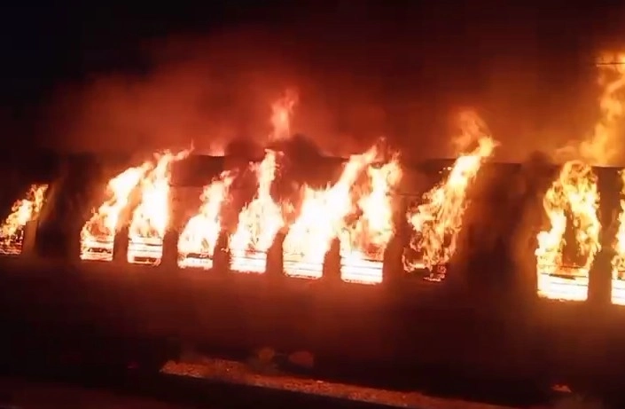fire in madurai train