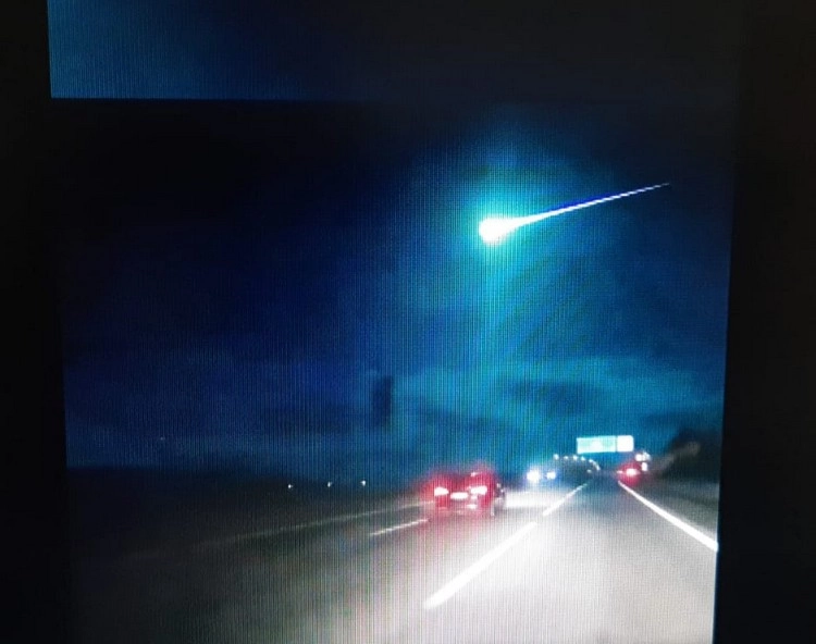 meteor with a huge light