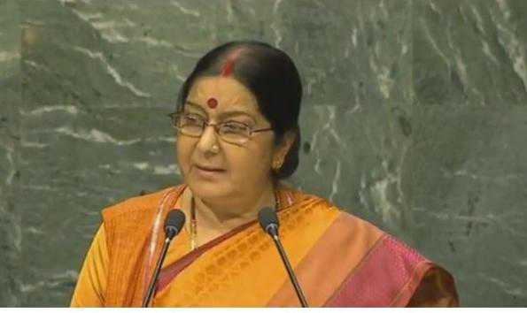 Sushma asks Sharif to stop dreaming of Kashmir, calls to isolate Pakistan