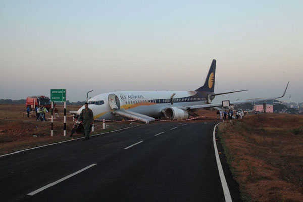 Mumbai-bound Jet Airways flight skids off runway, 15 passengers injured