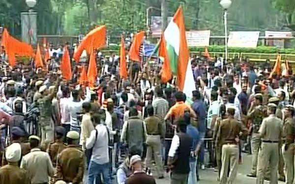 Ramjas row: ABVP holds protest march