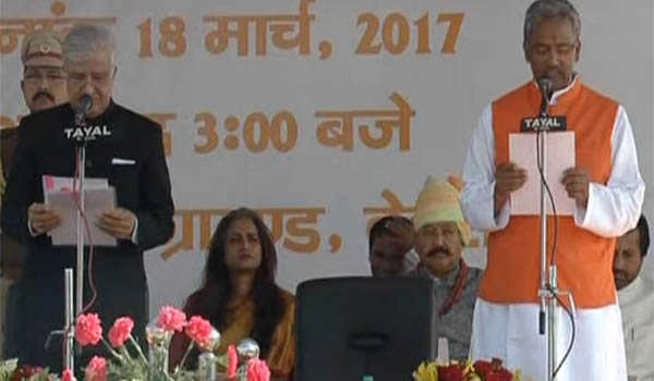 Trivendra Singh Rawat takes oath as 9th Uttarakhand CM