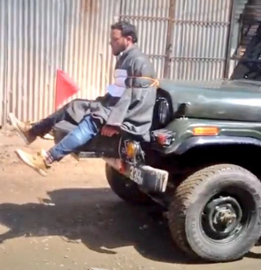 Omar shocked over video showing youth tied to Army jeep to stop stone pelting
