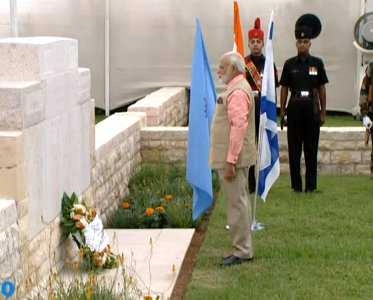 Modi paid homage to Dalpat Singh, visits Haifa War Memorial