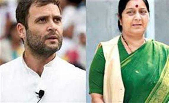 Sushma flays Rahul for 'women in shorts at RSS' remark