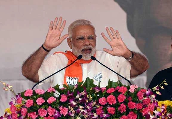 Parties want to play politics in name of Ambedkar, says PM
