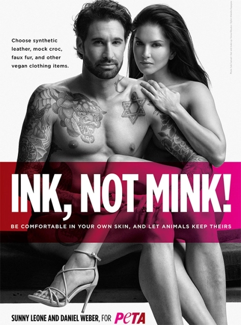 Sunny Leone and her hubby bares it all for PETA ad
