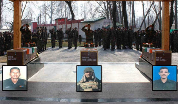 Army pays homage to 3 soldiers martyred Machil sector in J&K