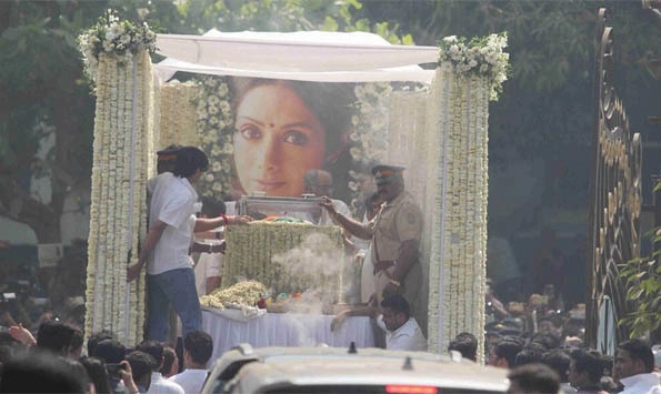 Bollywood actress Sridevi's final journey begins
