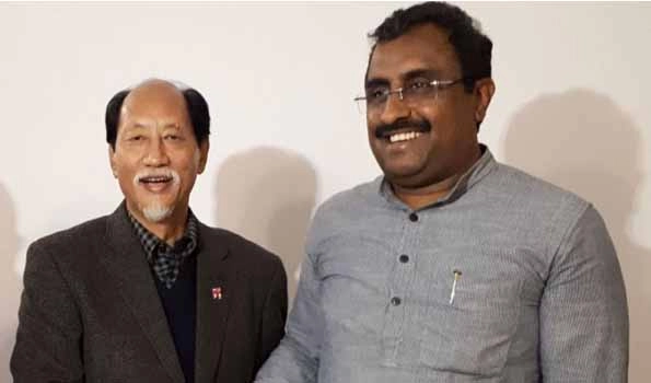Rio, Ram Madhav meet Governor, stake claim for Govt formation in Nagaland
