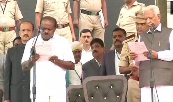 Kumaraswamy sworn in as Chief Minister of Karnataka