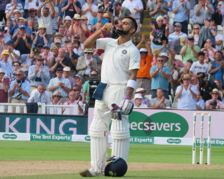 IND vs ENG: Kohli kisses his wedding ring after his first Test century in England
