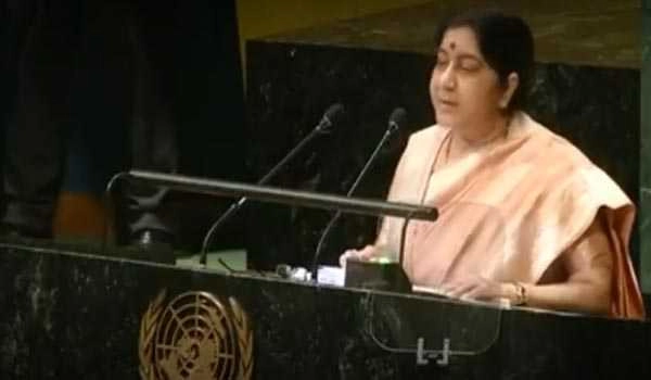 Pakistan glorifies terrorists: Sushma Swaraj at UNGA