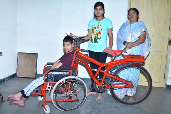 Young girl makes cycle-cum-wheelchair for her differently-abled brother