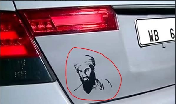 Sticker on car, Insta acc on his name, This Keralite is big fan of Osama Bin Laden