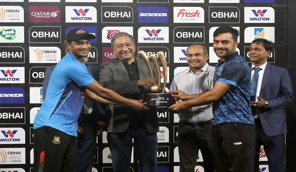 Bangladesh and Afghanistan share tri-series trophy after abandoned final
