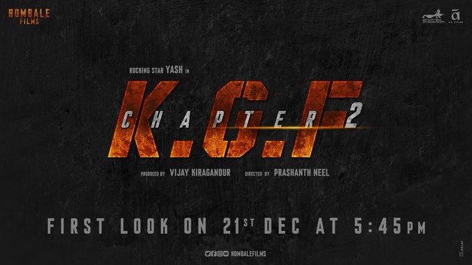 The makers of KGF 2 have announced the date for the first look reveal!