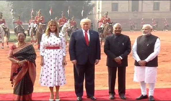 US Prez Trump accorded ceremonial guard of honour at Rashtrapati Bhavan