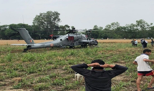 Newly Inducted Apache makes emergency landing at Hoshiarpur in Punjab