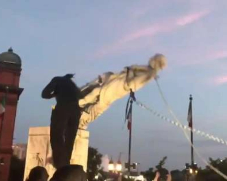 US: Christopher Columbus statue toppled, thrown into Baltimore harbor