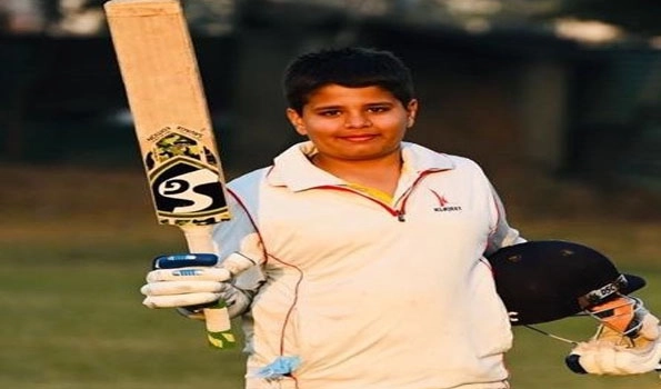 10 yr old smashes double ton in 136 balls with 27 fours & 11 sixes