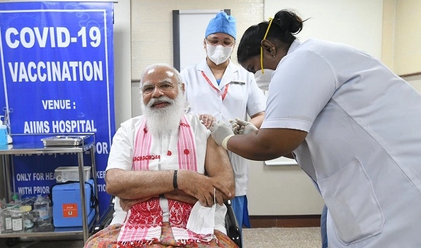 PM Modi gets first jab of nCoV vaccine as India enters 2nd phase of immunization drive