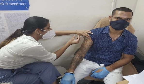 Shikhar Dhawan receives first jab of Covid-19 vaccine