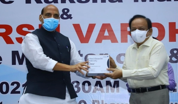 Rajnath & Harsh Vardhan launch DRDO anti-Covid drug 2-DG