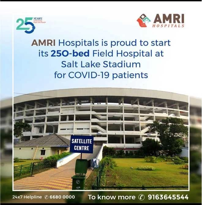 India’s largest football stadium turned into a 250-bed COVID hospital by AMRI Hospitals