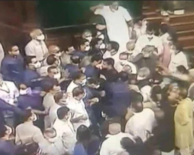 CCTV footage shows oppn MPs jostling with marshals; Govt says stalling parliament was pre-planned (VIDEO)