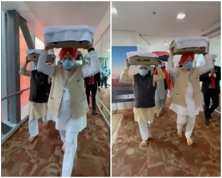 Watch: Hardeep Singh Puri receives Guru Granth Sahib brought from Kabul at Delhi airport