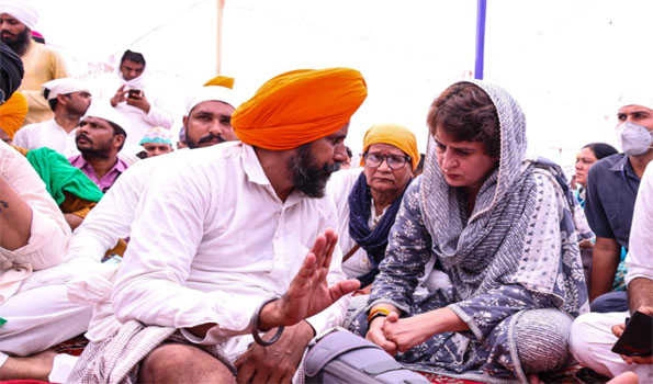Lakhimpur: Priyanka attends 'antim ardas' of deceased farmers but stopped from speaking at event