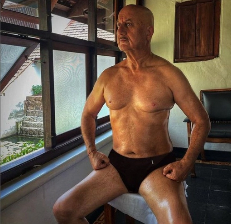 Anupam Kher shows-off his muscular and toned body on 67th birthday, son Sikander Kher reacts