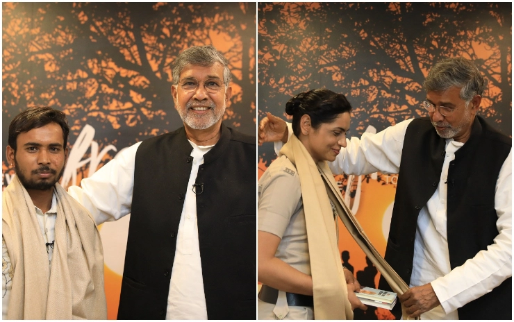 Kailash Satyarthi felicitates two real-life heroes who saved our daughters