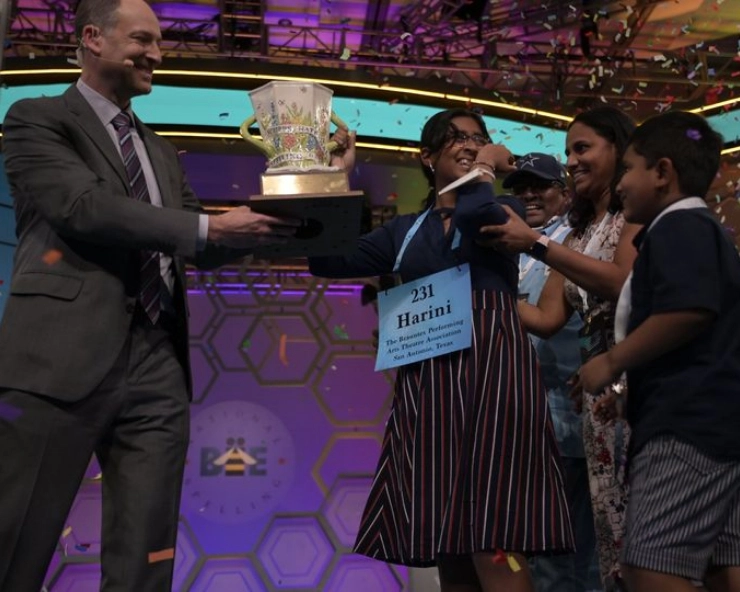 14-yr-old Indian American Harini Logan wins Spelling Bee after historic spell-off