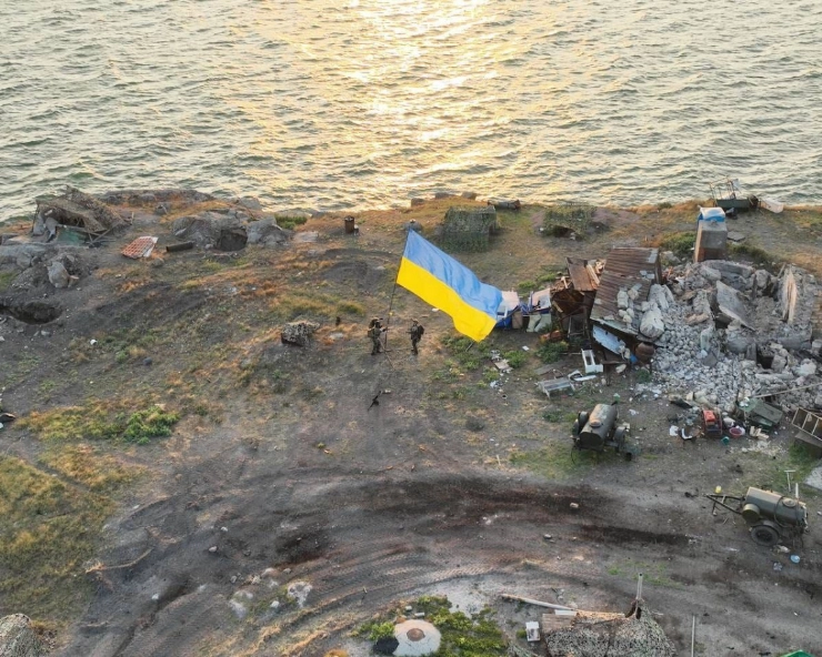 Ukraine raises flag on Snake Island after Russia's withdrawal from region