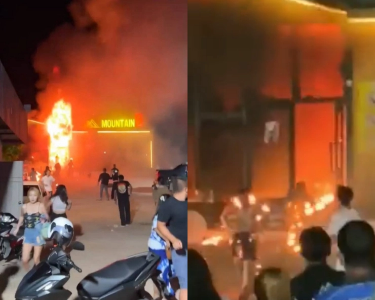 Thailand nightclub fire kills at least 13, injures dozens, viral video shows burning people storming out of pub - WATCH