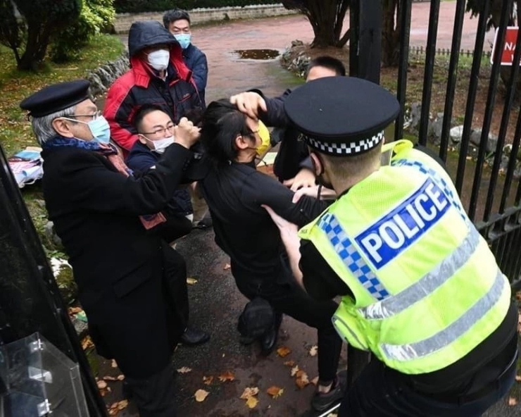 VIDEO: Protesters dragged, beaten up at China's Manchester consulate