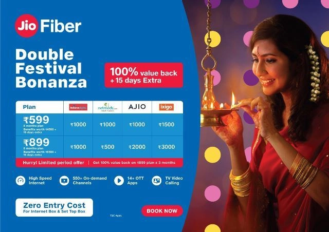 JioFiber Double Festival Bonanza introduces lucrative offer for new Customers