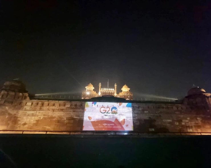 UNESCO world heritage sites illuminated with G20 logo across India