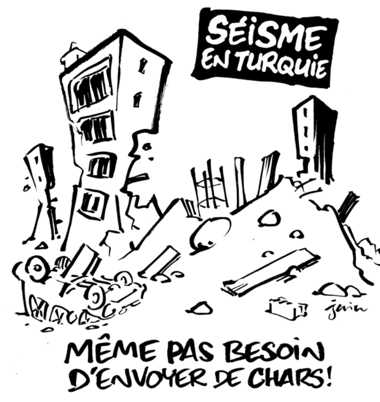 Charlie Hebdo earthquake cartoon triggers angry reaction