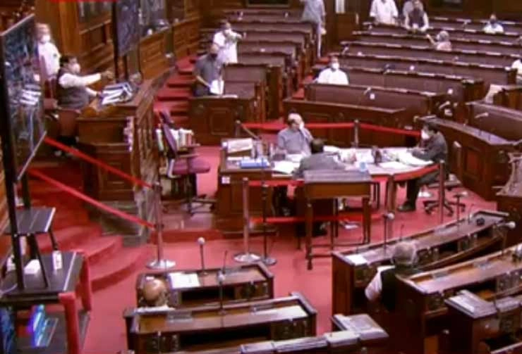 Ruckus in RS during passage of farm bills, oppn members attempt to pull mikes