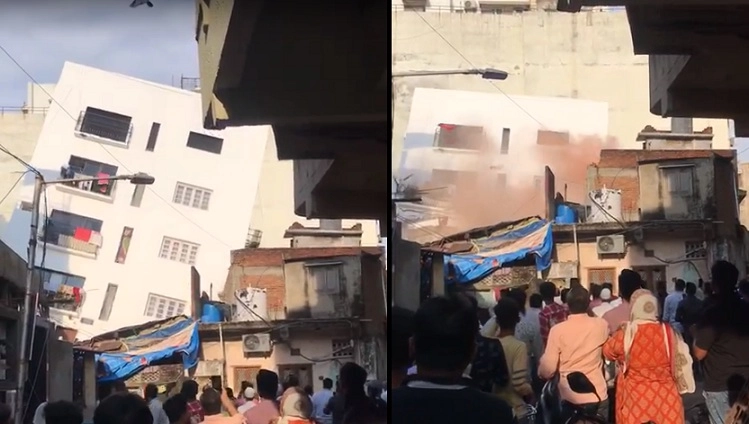 અમદાવાદના જમાલપુરમાં બિલ્ડિંગ દુર્ઘટનાની થોડી જ મિનિટોમાં વીડિયો અને તસવીરો સોશિયલ મીડિયામાં વાઈરલ