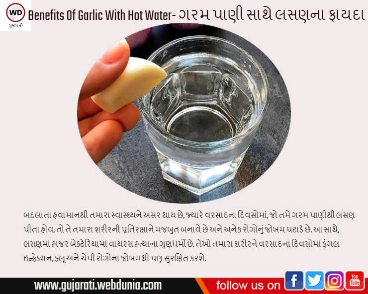 Benefits Of Garlic With Hot Water-  ગરમ પાણી સાથે લસણના ફાયદા